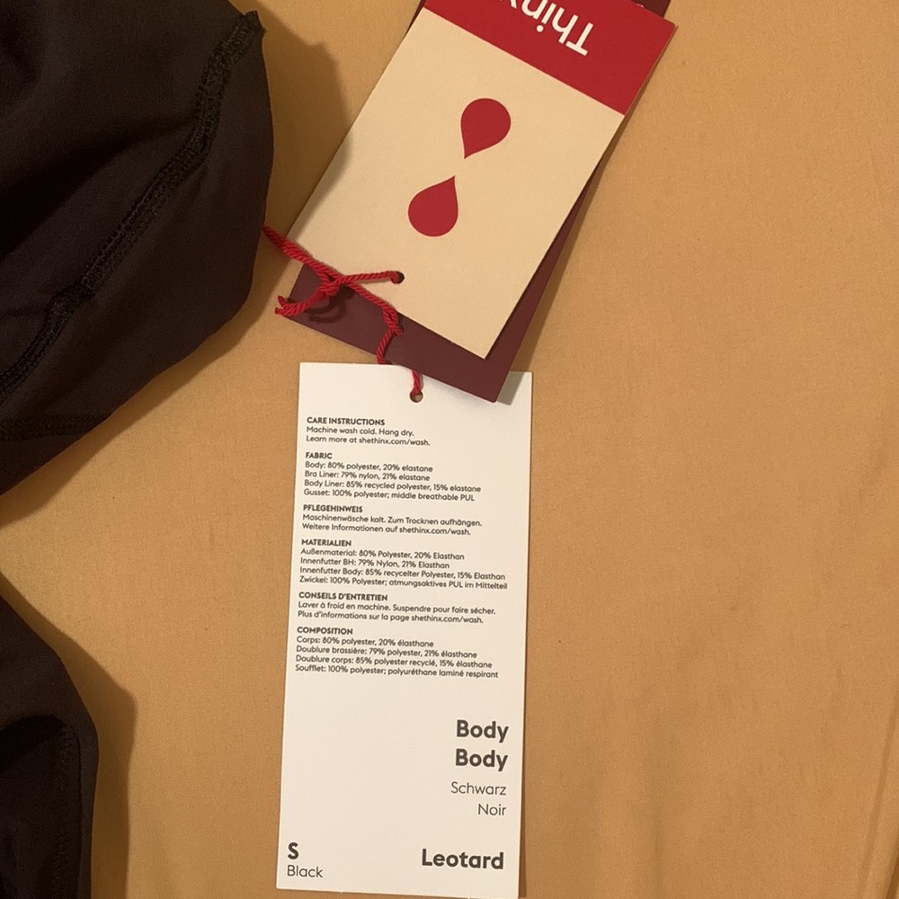Thinx NWT Leotard Super Absorbency Black - Picture 9 of 13